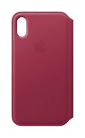 Apple iPhone X Leather Folio - Berry (Renewed)