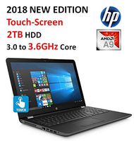 2018 HP Premium High Performance 15.6" HD Touchscreen Laptop, AMD A9-9420 Processor (up to 3.6 GHz), 8GB RAM, 2TB HDD, DVD Burner, 802.11AC Wi-Fi, Bluetooth, HD Webcam, Windows 10 (Smoke Gray)