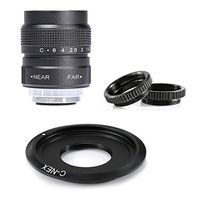 Fujian 25mm F1.4 CCTV Lens for C Mount Camera + 16mm C Mount Movie Lens to Sony E Mount NEX Camera Lens Adapter