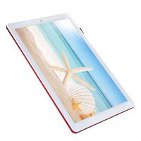 fosa 7.0 Android Tablet, 10.1in Tablet HD IPS Dual SIM Dual Standby 3G Call Metal Ultra-Thin Tablet 32G for Android Gift for Students Kids Adults(Red)