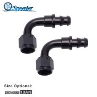 ESPEEDER 10AN Push on Fitting, 2Pcs 90 Degree Push Lock Hose end Fitting for 5/8 Fuel Hose Line