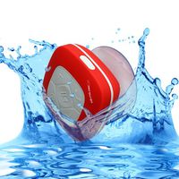 SoundLogic XT Splash Proof Shower Speaker, Waterproof, Rechargeable, Wireless, Bluetooth, Air Tight, Quality Shower Accessory. Perfect for Bathroom, Shower Singers & Singing! (Red)