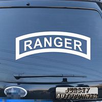 3S MOTORLINE Ranger Airborne US Army Decal Sticker Car Vinyl Pick Size Color die Cut no Background (White, 6'' (15.2cm))