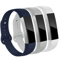OenFoto Bands Compatible Fitbit Alta/Alta HR/Ace, Adjustable Soft Silicone Bracelet Replacement Accessory Wristband for Fitbit Alta/Alta HR/Ace,Women Men, White,Navy, Light Gray Small