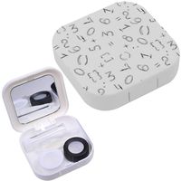 Portable Contact Lens Case Box Travel Kit Mirror + Bottle + Tweezers Container Holder [ Numbers Mathematical ]