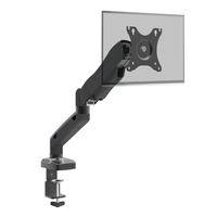 CHARMOUNT Premium Single Monitor Stand Desk Mount with Clamp & Grommet Base and Articulating Gas Spring Monitor Arm Fits 13 to 27 Inch LCD Computer Monitors up to 14.3lbs, VESA 75x75 100x100 mm