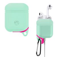 Earphone Case,Sikye Earpods/Earbuds Charger Box Protective Silicone Cover with Strap Anti-Slip for for AirPods (Mint Green)
