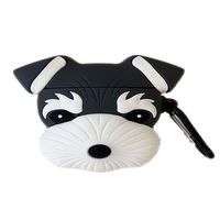 UR Sunshine AirPods Pro Case, Newest Super Cute Sherry Schnauzer Dog Puppy AirPods Case, Ideal Gift Soft Silicone Earphone Protection Skin for AirPodsPro/3 +Hook -Black