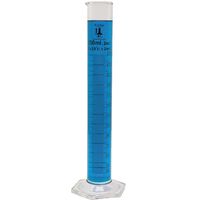 250ml Graduated Cylinder, Borosilicate 3.3 Glass, Single Metric Scale, Class B, Karter Scientific 213I13 (Single)