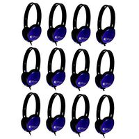 HamiltonBuhl Primo Stereo Headphones Blue - 12 Pack