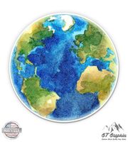 GT Graphics Planet Earth Beautiful Watercolor - 5" Vinyl Sticker - For Car Laptop I-Pad - Waterproof Decal