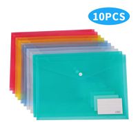 MILOLO Plastic Envelopes Poly Envelopes, 10 Pack US Letter A4 Size Transparent File Folders with Label Pocket& Snap Closure, Clear Filing Envelopes for School/Home/Work/Office, Assorted Colors