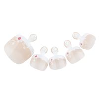 Anself 24Pcs DIY Manicure False Toenail Tips Set French Full Cover Fake Toe Nail Tips