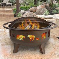 Landmann 23875 Fire Dance Bear and Paw Fire Pit, Metallic Brown