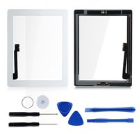 Front Panel Glass Screen with Home Button for iPad 4, Digitizer Replacement Kits Include Pre-Install Adhesive and 7 pcs Tools by Tongyin