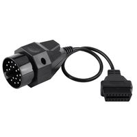 Terisass Adapter Cable 20 Pin to 16 Pin OBD2 Adapter Connector Scanner Cable ABS Diagnostic Cable for E36 E38 E39 E46 E53 X5 Z3 Black