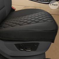Black Panther PU Car Seat Cover, Front Seat Protector Compatible with 90% Vehicles,Diamond Pattern Embroidery,Anti-Slip & Full Wrapping Edge (W 21.26''×D 20.86")(1Piece,Black)