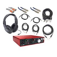 Focusrite Scarlett 6i6 USB Audio Recording Interface with Cables and Headphones Bundle