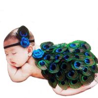 Swovo Baby Girls Outfits Cute Peacock Costume Baby Photography Props with Headband