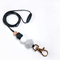 Beaded Lanyard, Breakaway Lanyard, Lanyard Necklace, id Badge Lanyard, Teacher Lanyard, Comes with Key Ring,Teacher Gift,Silicon Lanyard,for Teacher, Employees or Students (A)