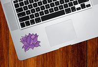 Yadda-Yadda Design Co. Stained Glass Purple Lotus Flower - Design 4 - Vinyl Decal for Laptop | MacBook | Trackpad | Tablet - Copyright 2016 (Color Variations Available) (2" w x 1.75" h) (Purple)