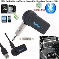 Paddsun Bluetooth Receiver, Portable 3.5mm Streaming Car A2DP Wireless Bluetooth AUX Home Car Sound System Audio Music Receiver Adapter with Microphone for iPhone Samsung Android Cell Phones PC