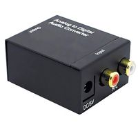 RCA L/R Analog to Digital Optical SPDIF Coaxial Audio Converter Adapter with Power Adapter