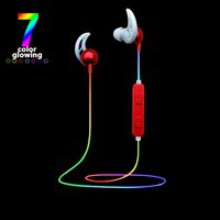 Tuscom Colorful Luminescent Headset,Memory Wire 4.1 Wireless Headphone Stereo Sports Headset,Long Standby Multiple Technologies (Red)