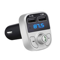 YRD TECH FM Transmitter LCD Modulator BT Handsfree Car Kit Car Audio MP3 Player with 3.1A Quick Charge Dual USB Car Charger (Silver)