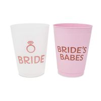 Bride's Babes Bachelorette Party Cups by Stag & Hen | 15 Pack With Bonus Cup For The Bride | 16 oz. | Bachelorette Party or Bridal Shower Cups, Decorations, Supplies