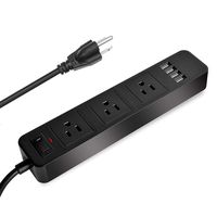 Power Strip with 4 USB Ports 3 Outlet，Desktop Charging Station with Overload Protection&Lightning Protection and 6.6 ft Extension Cord Wire for Office