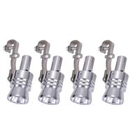 Jessie storee Turbo Sounder Maker Exhaust Pipe Oversized Roar Simulator Car Sound Auto Loud Whistle Modified Turbine Aluminum Tailpipe Valve Sound Wave Fried Street 2Pack (4PC, XL:2.2"-3.35", Silver)
