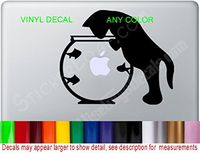 Curious Cat Fish Bowl Apple Laptop Decal Sticker MacBook Skin Decals Sticker Cats Kitten