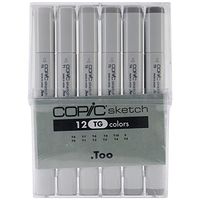 Copic Sketch Marker Set of 12 Toner Gray