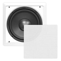 Pyle PDIWS10 In-Wall / In-Ceiling 10" High Power Subwoofer System, DVC, Flush Mount, White, Single Speaker