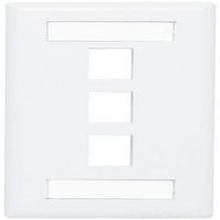 Versatap Faceplate With I.D. Windows, Flame Retardant Plastic, White, Single Gang, 3 Ports