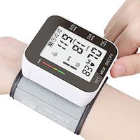 Blood Pressure Monitor Accurate Automatic Large LCD Display & Adjustable Wrist Cuff Automatic Accurate 90 * 2 Reading Memory for Home Use