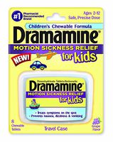 Dramamine Motion Sickness Relief for Kids, Grape Flavor,8 Count (4 Pack)