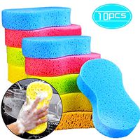 Faxco 10 Pcs Car Wash Sponges, Car Cleaning Large Sponges, Washing Car Sponge Pads, Colorful Soft Wash Sponge Pads