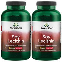 Swanson Soy Lecithin Non-GMO 1.2 g 180 Sgels 2 Pack