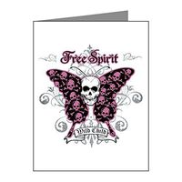 Note Card Butterfly Skull Free Spirit Wild Child