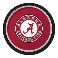 Creative Converting 8 Count Sturdy Style University of Alabama Paper Plates (Dinner Size), 8.75", Crimson/White