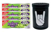 Herb Airtight Container Fresh Kettle with Juicy Jay's White Grape 1.25 Flavored Hemp Rolling Papers 5 Count DC Crafts Nation- Metal