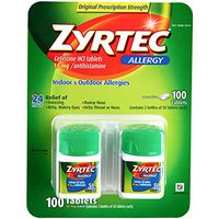 Zyrtec Prescription-Strength Allergy Medicine Tablets, 10 mg, 1 Pack, 100 Count