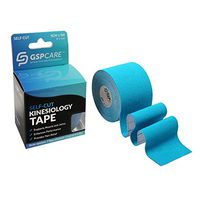 GSPCARE Kinesiology Sports Tape,2" x 5 Yards，Self-Cut,Highly-Elastic, Water Resistant,Breathable,Provides Pain Relief, Latex Free (Blue)