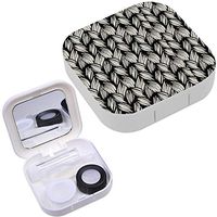 Portable Contact Lens Case Box Travel Kit Mirror + Bottle + Tweezers Container Holder [ Knitting Light ]