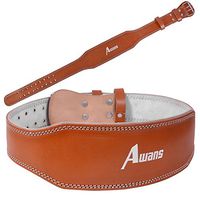 Awans Genuine Leather Pro Weight Lifting Belt for Men and Women | Durable Comfortable & Adjustable with Buckle | Stabilizing Lower Back Support for Weightlifting (XLarge) 41" - 49"