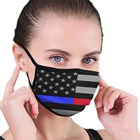 YOFFYO American Flag Red Line and Blue Line Anti-Dust Earloop Mouth Covers for Women Men, Pollen Climbing Climbing Half Face Mouth Cover - Adjustable Band Face and Nose Cover