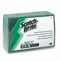 96CC Scotch-Brite General Purpose Scouring Pad - 9" x 6" - 10/Pack - Synthetic Fiber - Green