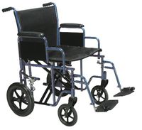 Drive Medical Bariatric Heavy Duty Transport Wheelchair with Swing-Away Footrest, Blue, 20 Inch